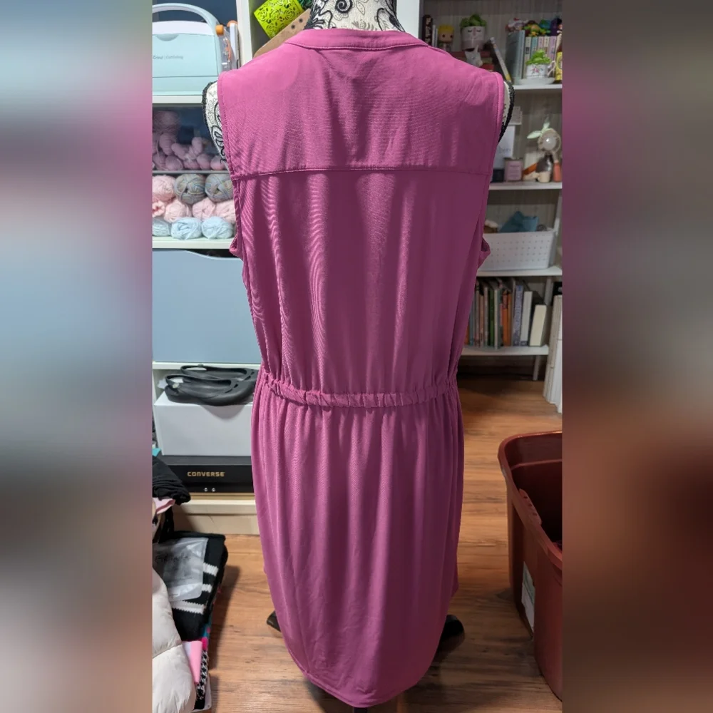 Addition Elle Purple Sleeveless Midi Dress - Picture 3 of 4